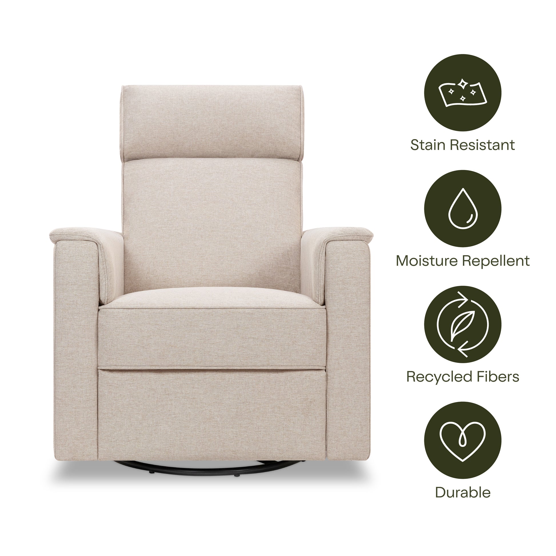 M17183PBEW,Namesake,Willa Deluxe Power Glider Recliner w/Heat&Massage in Performance Beach Eco-Weave