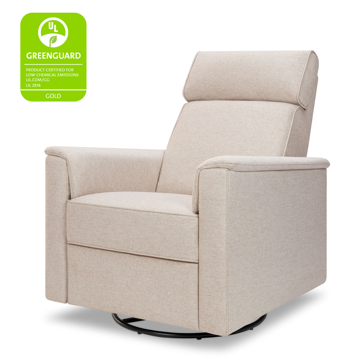 M17183PBEW,Namesake,Willa Deluxe Power Glider Recliner w/Heat&Massage in Performance Beach Eco-Weave