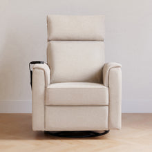 M17183PBEW,Namesake,Willa Deluxe Power Glider Recliner w/Heat&Massage in Performance Beach Eco-Weave