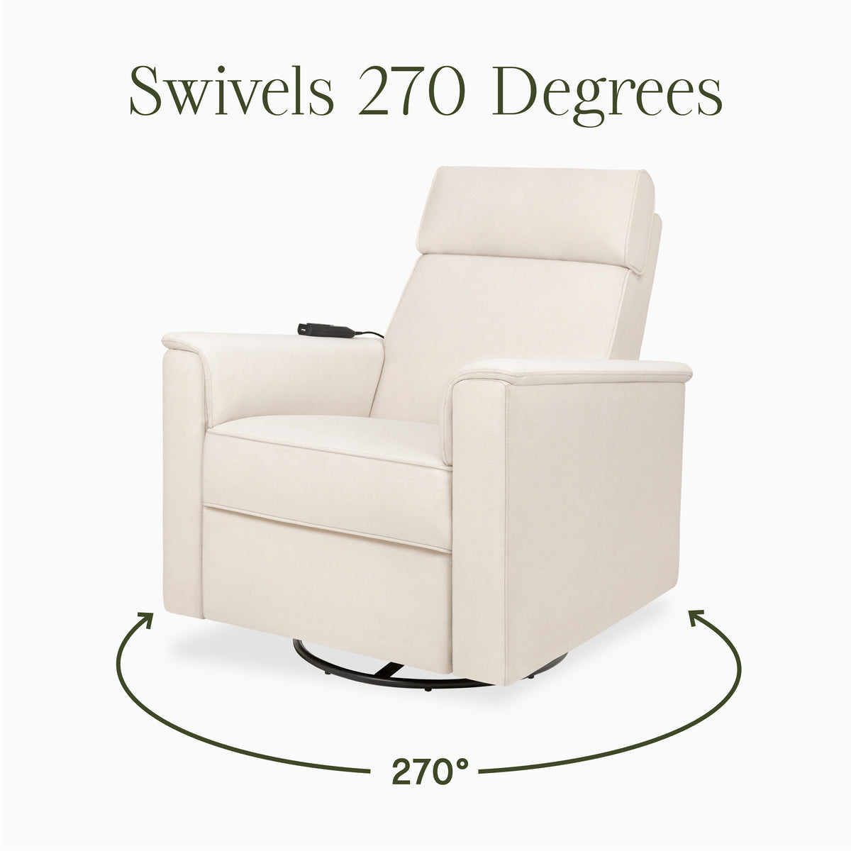 M17183PCMEW,Namesake,Willa Deluxe Power Glider Recliner w/Heat&Massage in Performance Cream Eco-Weave