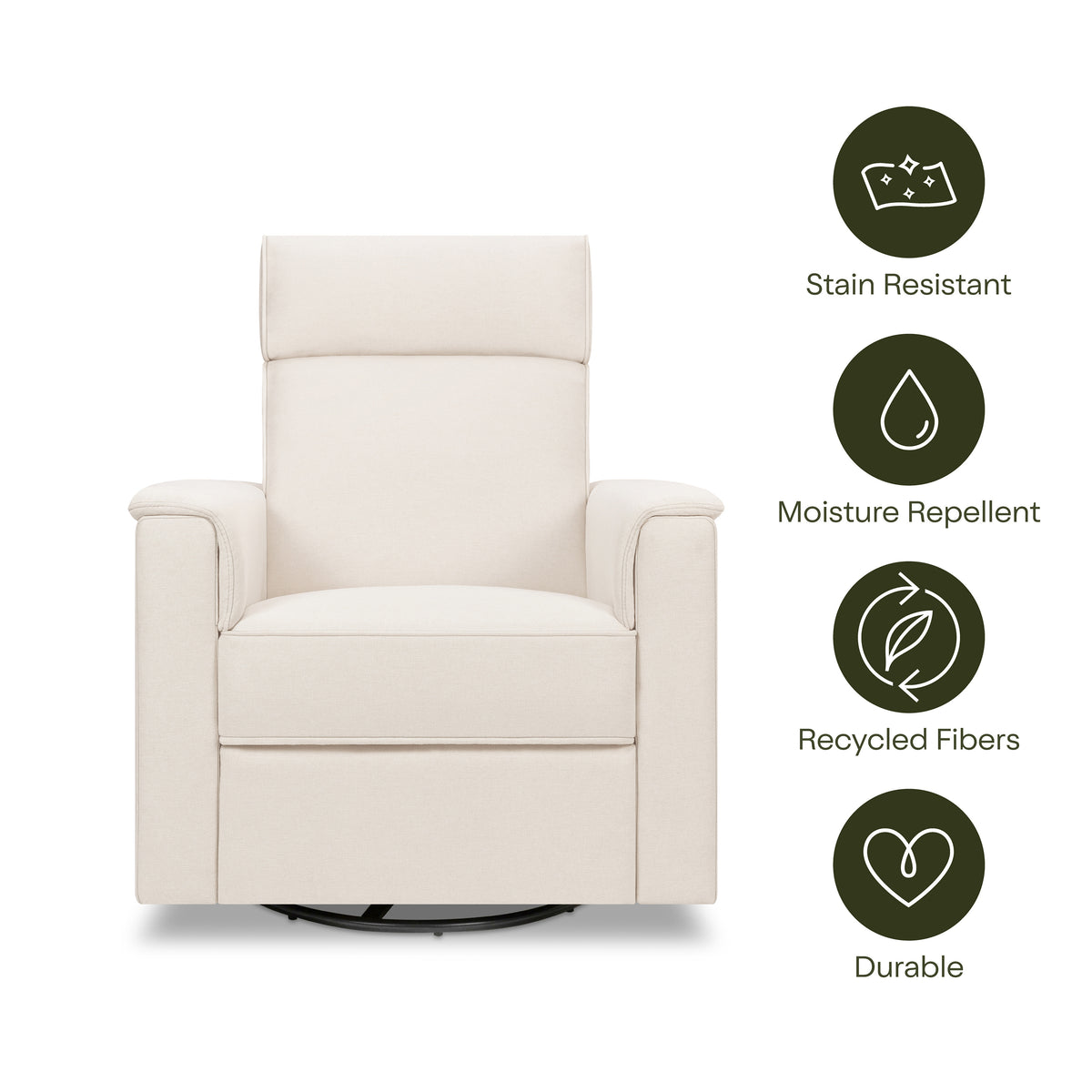 M17183PCMEW,Namesake,Willa Deluxe Power Glider Recliner w/Heat&Massage in Performance Cream Eco-Weave