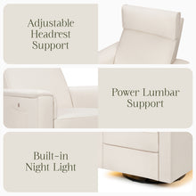 M17183PCMEW,Namesake,Willa Deluxe Power Glider Recliner w/Heat&Massage in Performance Cream Eco-Weave