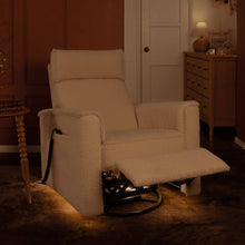M17183PWB,Namesake,Willa Deluxe Power Glider Recliner w/Heat&Massage in Performance Ivory Boucle