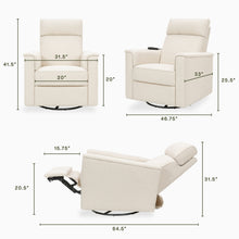 M17183PWB,Namesake,Willa Deluxe Power Glider Recliner w/Heat&Massage in Performance Ivory Boucle