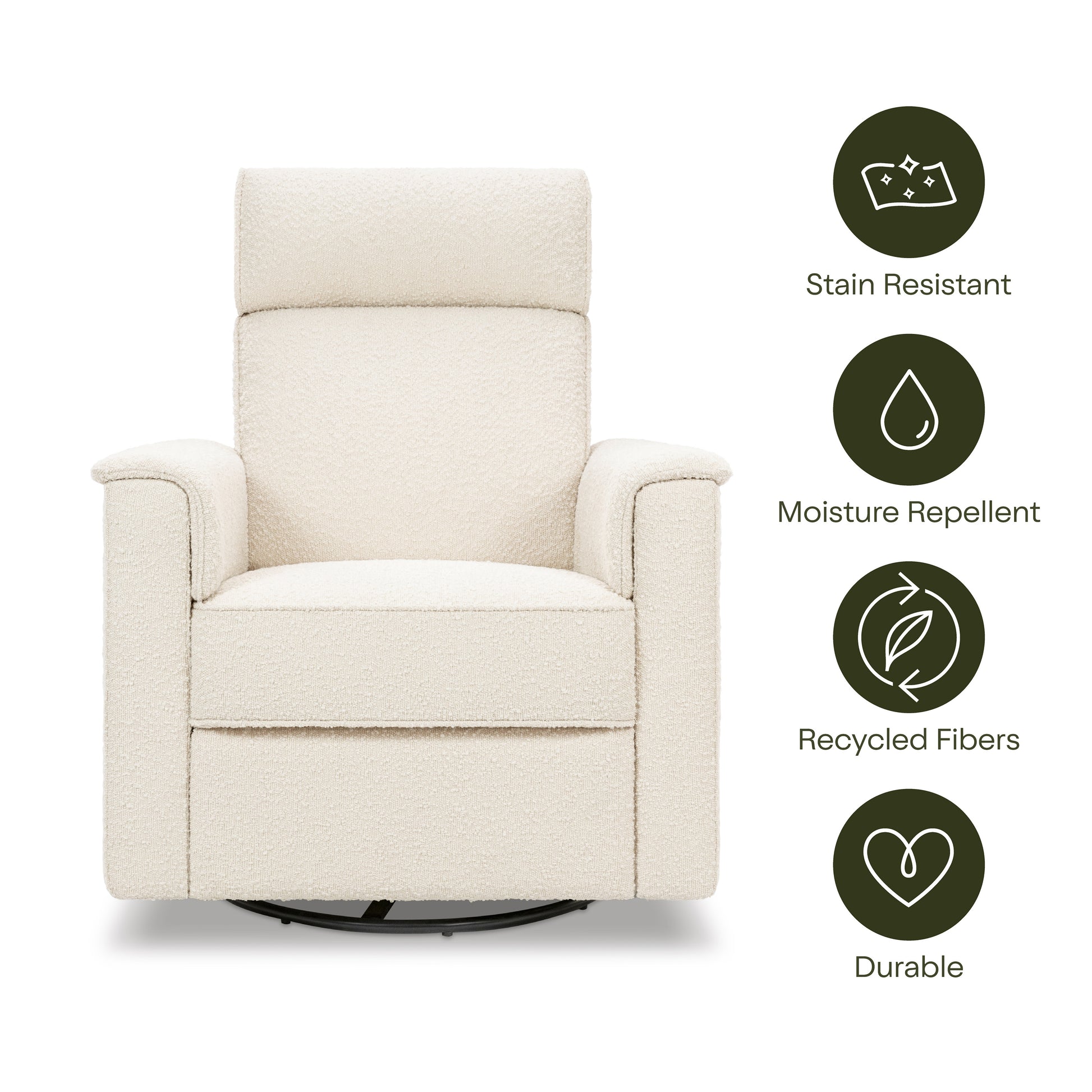M17183PWB,Namesake,Willa Deluxe Power Glider Recliner w/Heat&Massage in Performance Ivory Boucle