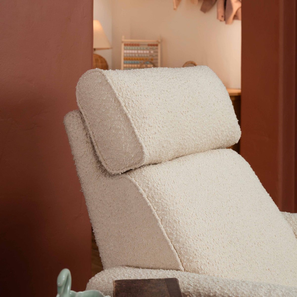 M17183PWB,Namesake,Willa Deluxe Power Glider Recliner w/Heat&Massage in Performance Ivory Boucle