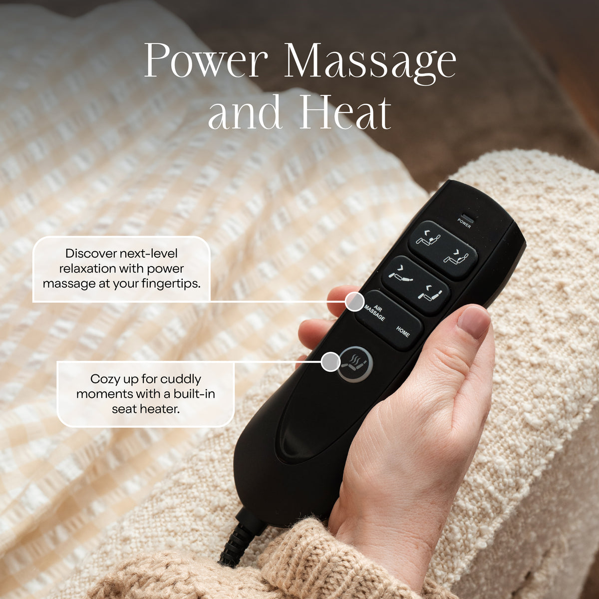 M17183PWB,Namesake,Willa Deluxe Power Glider Recliner w/Heat&Massage in Performance Ivory Boucle