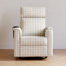 M17183TGH,Namesake,Willa Deluxe Power Glider Recliner w/Heat&Massage in Tan Gingham