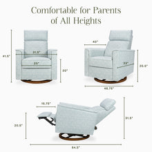 M17186BPBDB,Namesake,Morris & Co. x Namesake Willa Plus Power Recliner in Bellflowers in Powdered Blue w/ Dark Wood Base