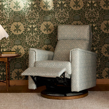 M17186BPBDB,Namesake,Morris & Co. x Namesake Willa Plus Power Recliner in Bellflowers in Powdered Blue w/ Dark Wood Base