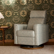M17186BPBDB,Namesake,Morris & Co. x Namesake Willa Plus Power Recliner in Bellflowers in Powdered Blue w/ Dark Wood Base