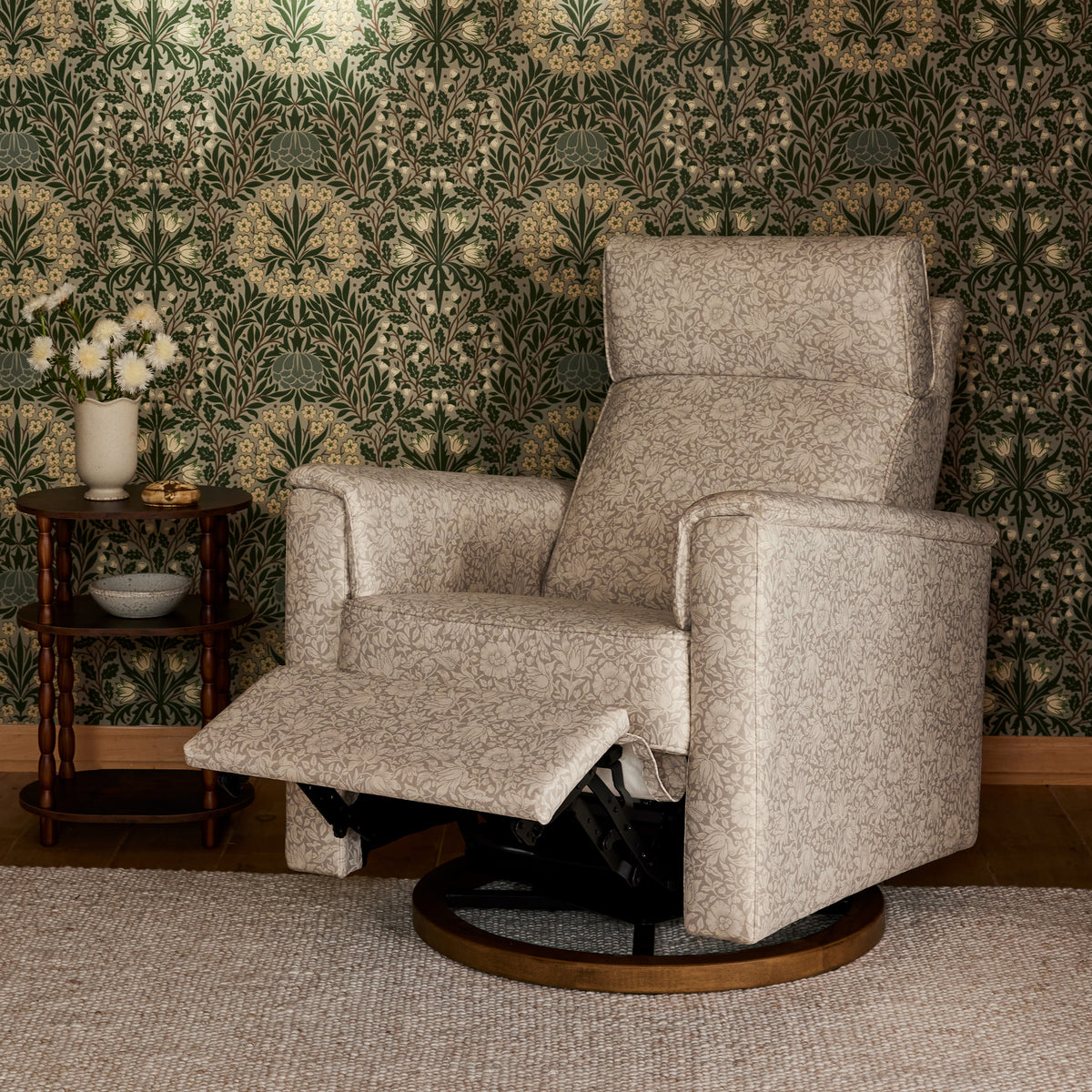 M17186MADB,Namesake,Morris & Co. x Namesake Willa Plus Power Recliner in Mallow in Ash w/ Dark Wood Base
