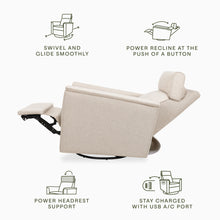 M17186PBEW,Namesake,Willa Plus Power Glider Recliner w/ Power Headrest in Performance Beach Eco-Weave