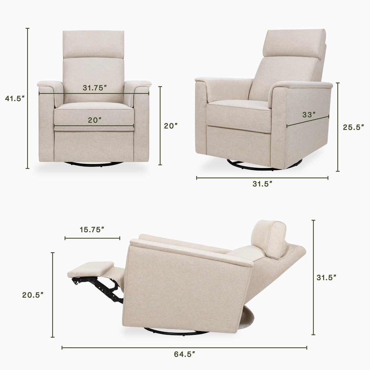 M17186PBEW,Namesake,Willa Plus Power Glider Recliner w/ Power Headrest in Performance Beach Eco-Weave