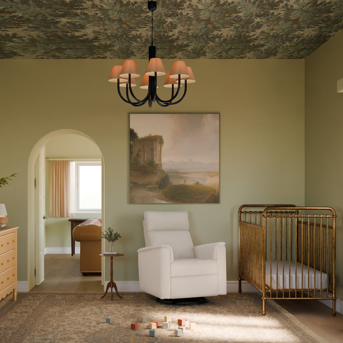 M17186PWB,Namesake,Willa Plus Power Glider Recliner w/ Power Headrest in Performance Ivory Boucle