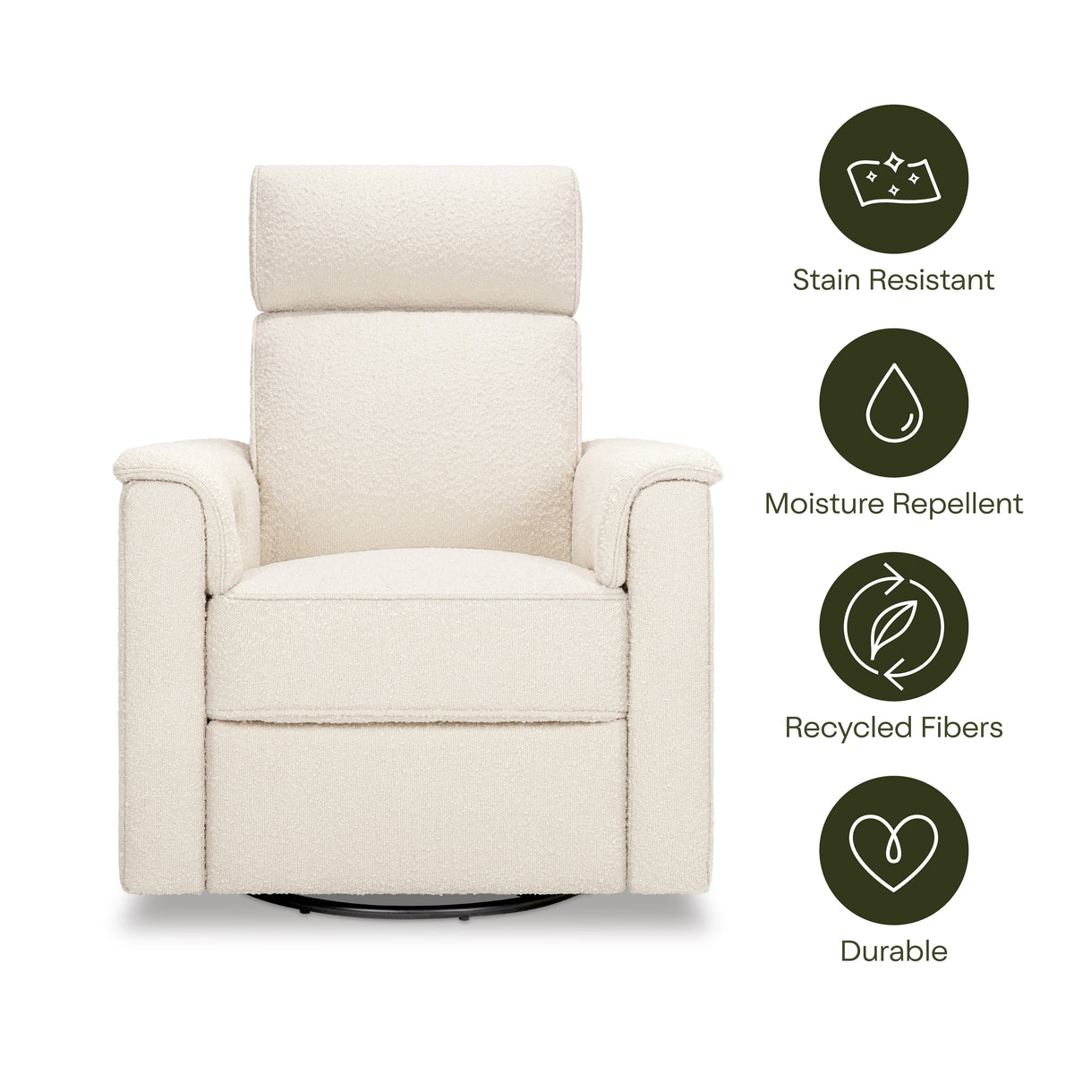 M17186PWB,Namesake,Willa Plus Power Glider Recliner w/ Power Headrest in Performance Ivory Boucle