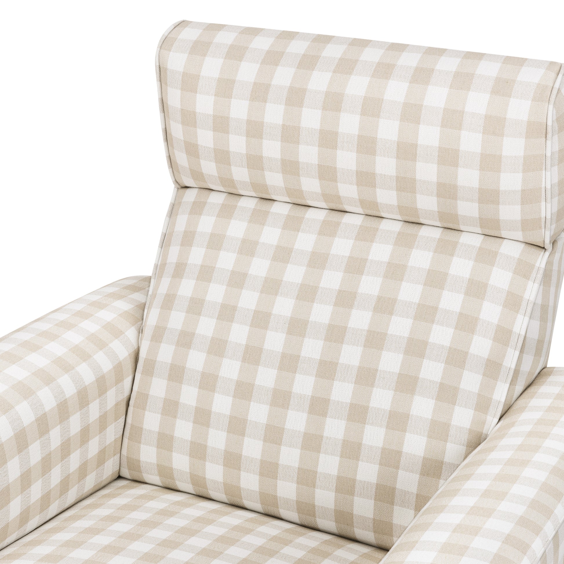 M17186TGH,Namesake,Willa Plus Power Glider Recliner w/ Power Headrest in Tan Gingham