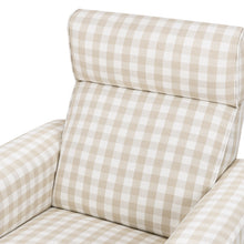 M17186TGH,Namesake,Willa Plus Power Glider Recliner w/ Power Headrest in Tan Gingham