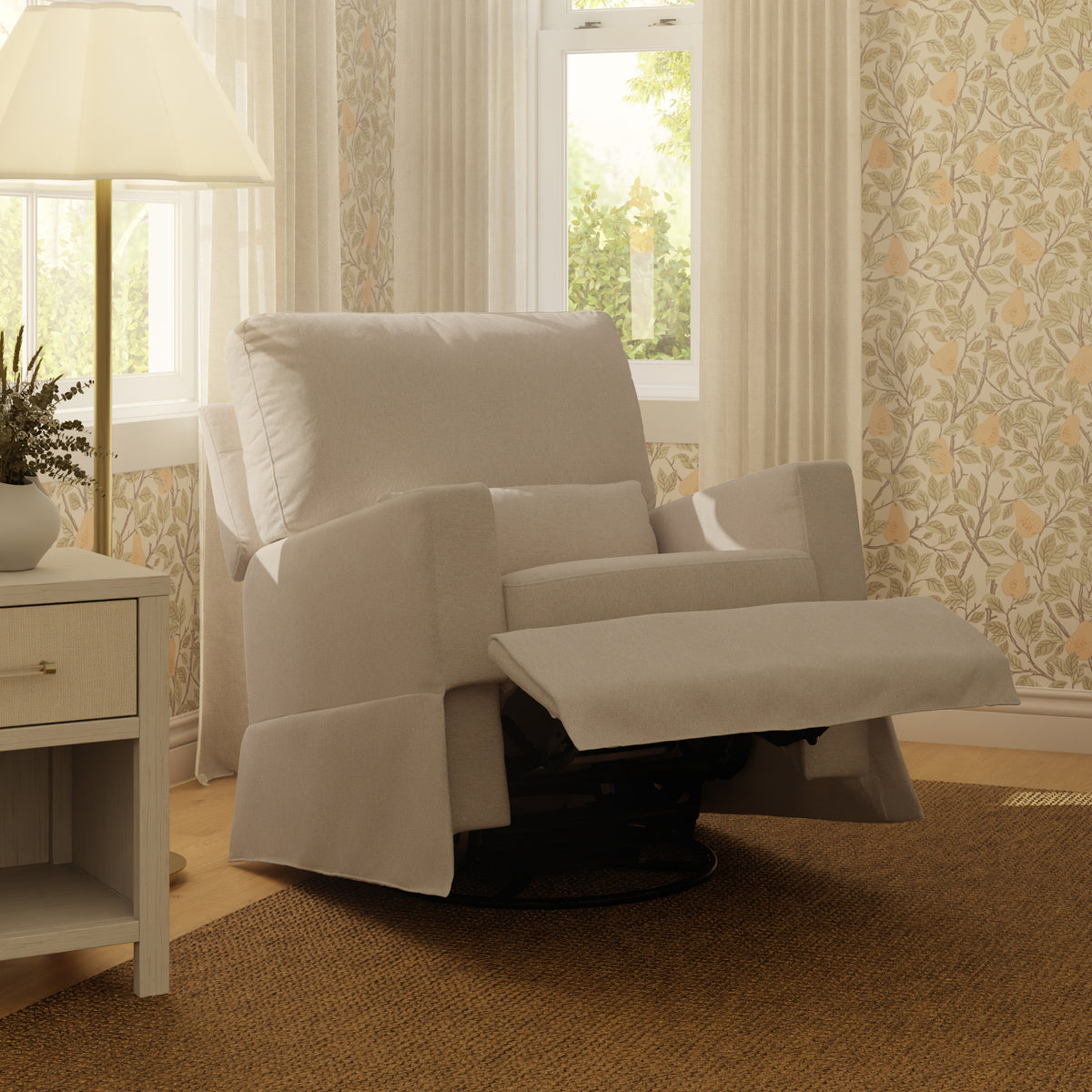 M21777PBEW,Namesake,Crawford Recliner and Swivel Glider in Performance Beach Eco-Weave