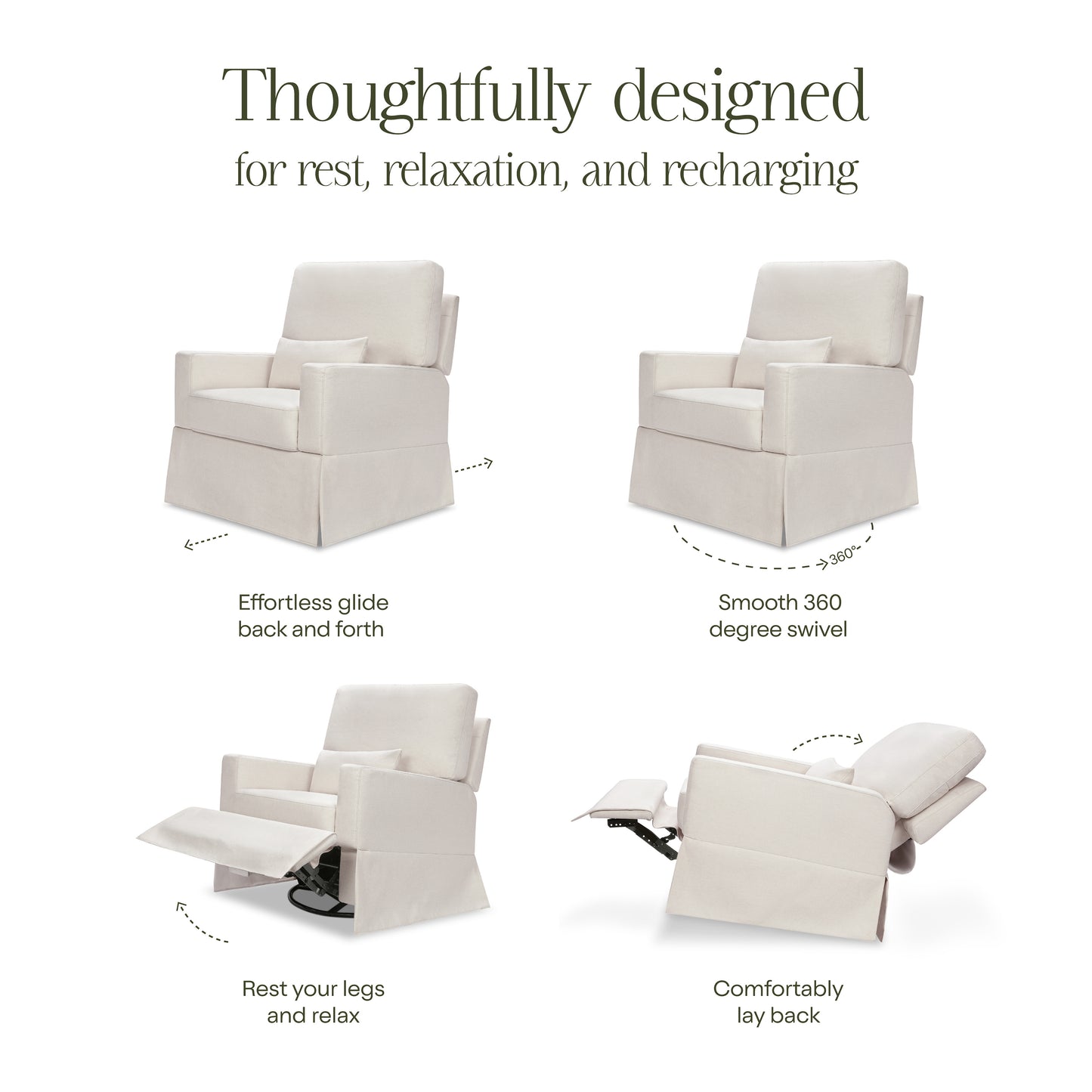 M21777PCMEW,Namesake,Crawford Recliner and Swivel Glider in Performance Cream Eco-Weave