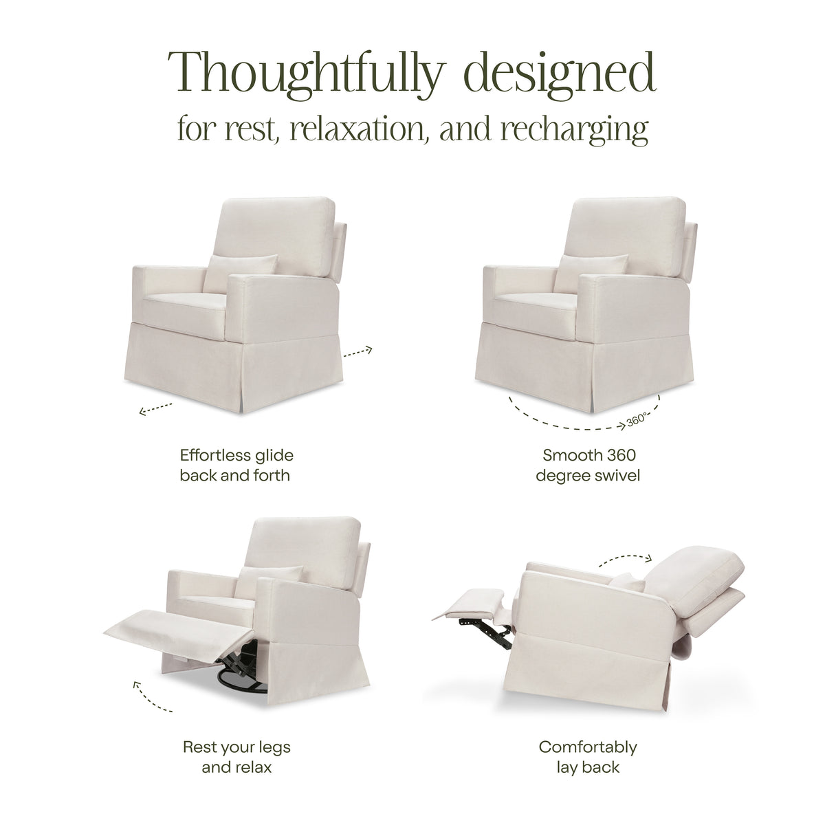 M21777PCMEW,Namesake,Crawford Recliner and Swivel Glider in Performance Cream Eco-Weave