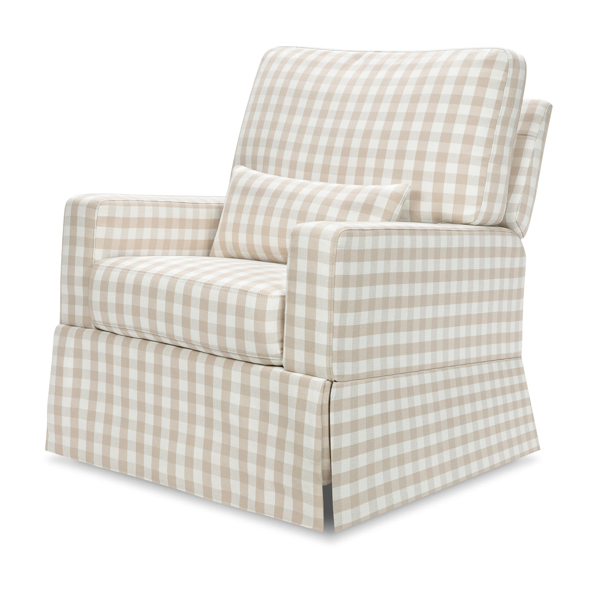 M21777TGH,Namesake,Crawford Recliner and Swivel Glider in Tan Gingham