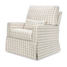 M21777TGH,Namesake,Crawford Recliner and Swivel Glider in Tan Gingham