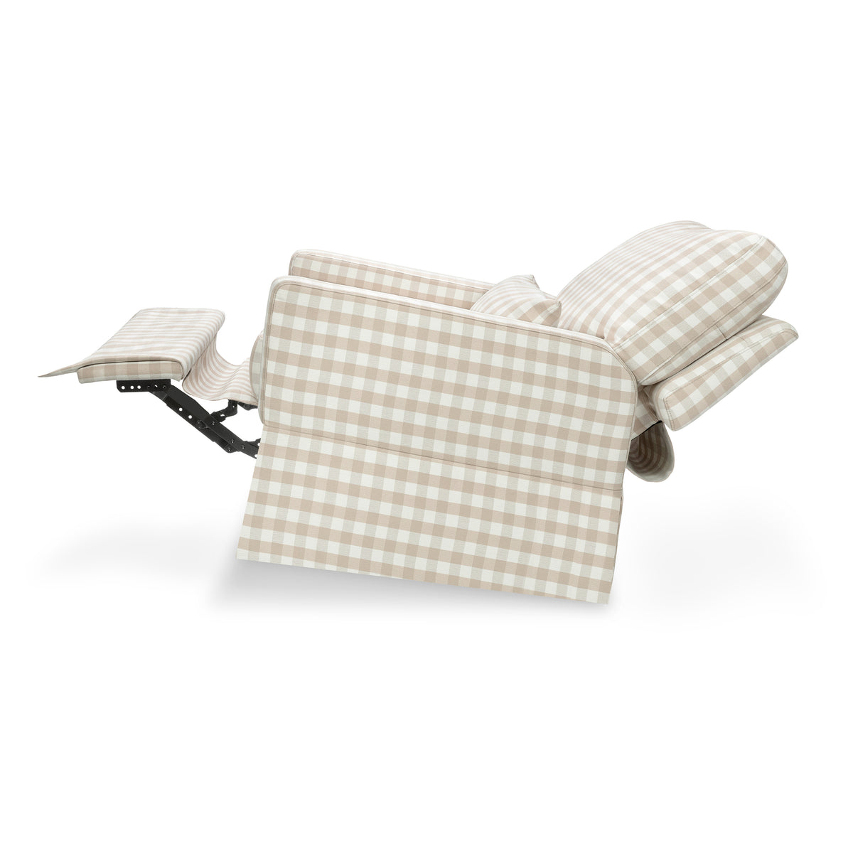 M21777TGH,Namesake,Crawford Recliner and Swivel Glider in Tan Gingham
