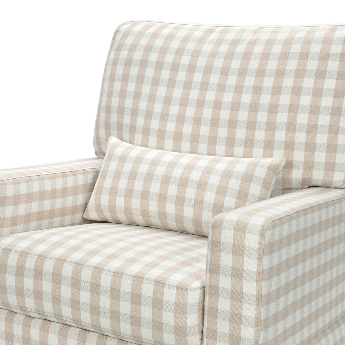 M21777TGH,Namesake,Crawford Recliner and Swivel Glider in Tan Gingham