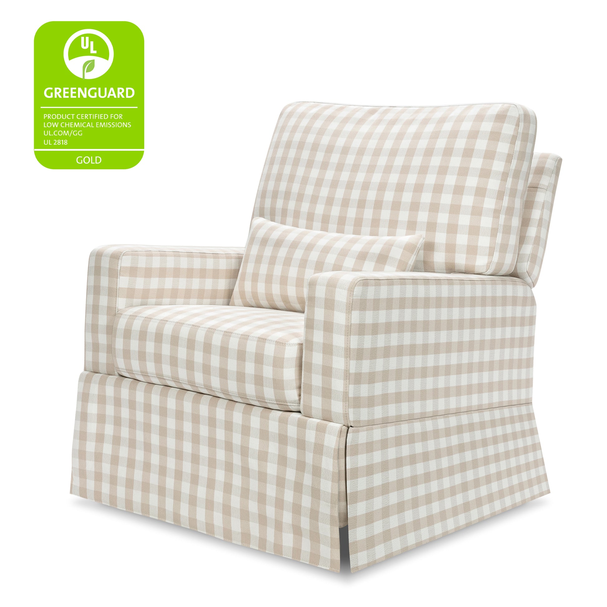 M21777TGH,Namesake,Crawford Recliner and Swivel Glider in Tan Gingham