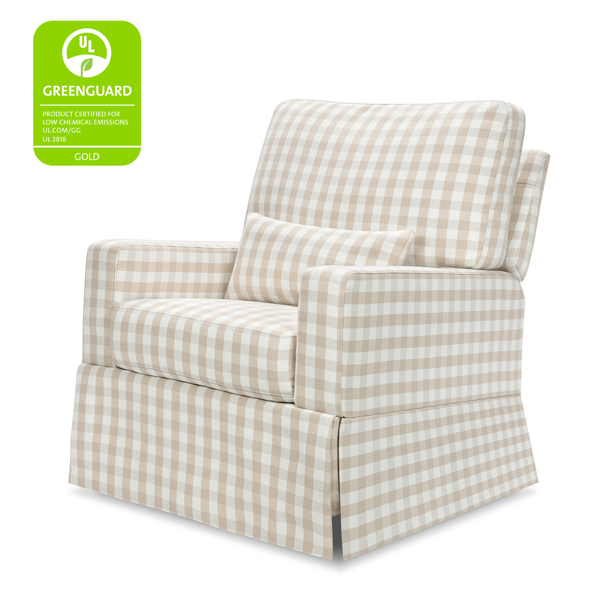 M21777TGH,Namesake,Crawford Recliner and Swivel Glider in Tan Gingham