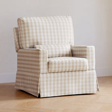 M21777TGH,Namesake,Crawford Recliner and Swivel Glider in Tan Gingham