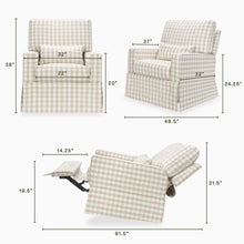 M21777TGH,Namesake,Crawford Recliner and Swivel Glider in Tan Gingham