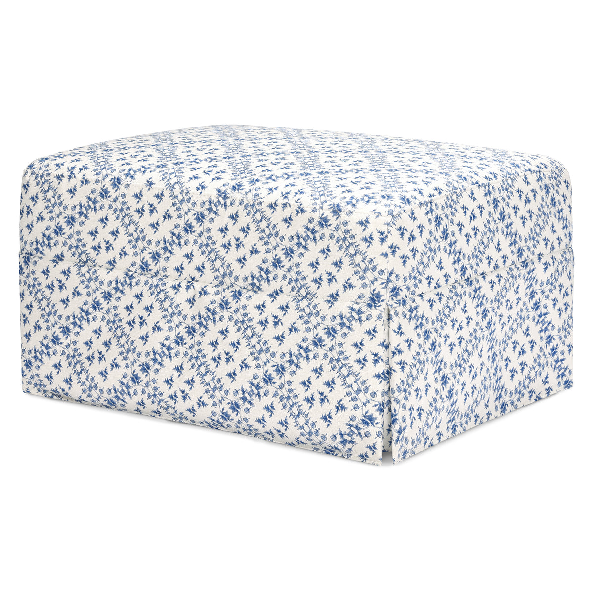 M21785BLT,Namesake,Sarah Flint x Namesake Crawford Gliding Ottoman in Blue Lattice Performance Eco-Weave