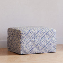 M21785BLT,Namesake,Sarah Flint x Namesake Crawford Gliding Ottoman in Blue Lattice Performance Eco-Weave