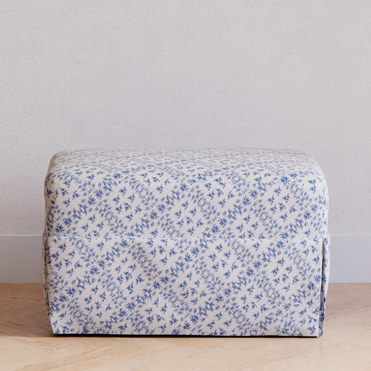 M21785BLT,Namesake,Sarah Flint x Namesake Crawford Gliding Ottoman in Blue Lattice Performance Eco-Weave