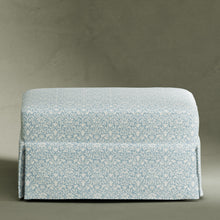 M21785BPB,Namesake,Morris & Co. x Namesake Crawford Gliding Ottoman in Bellflowers in Powdered Blue