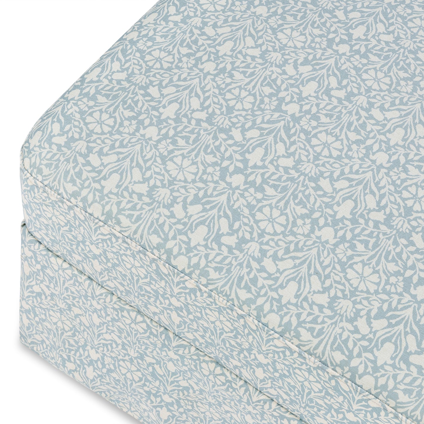 M21785BPB,Namesake,Morris & Co. x Namesake Crawford Gliding Ottoman in Bellflowers in Powdered Blue