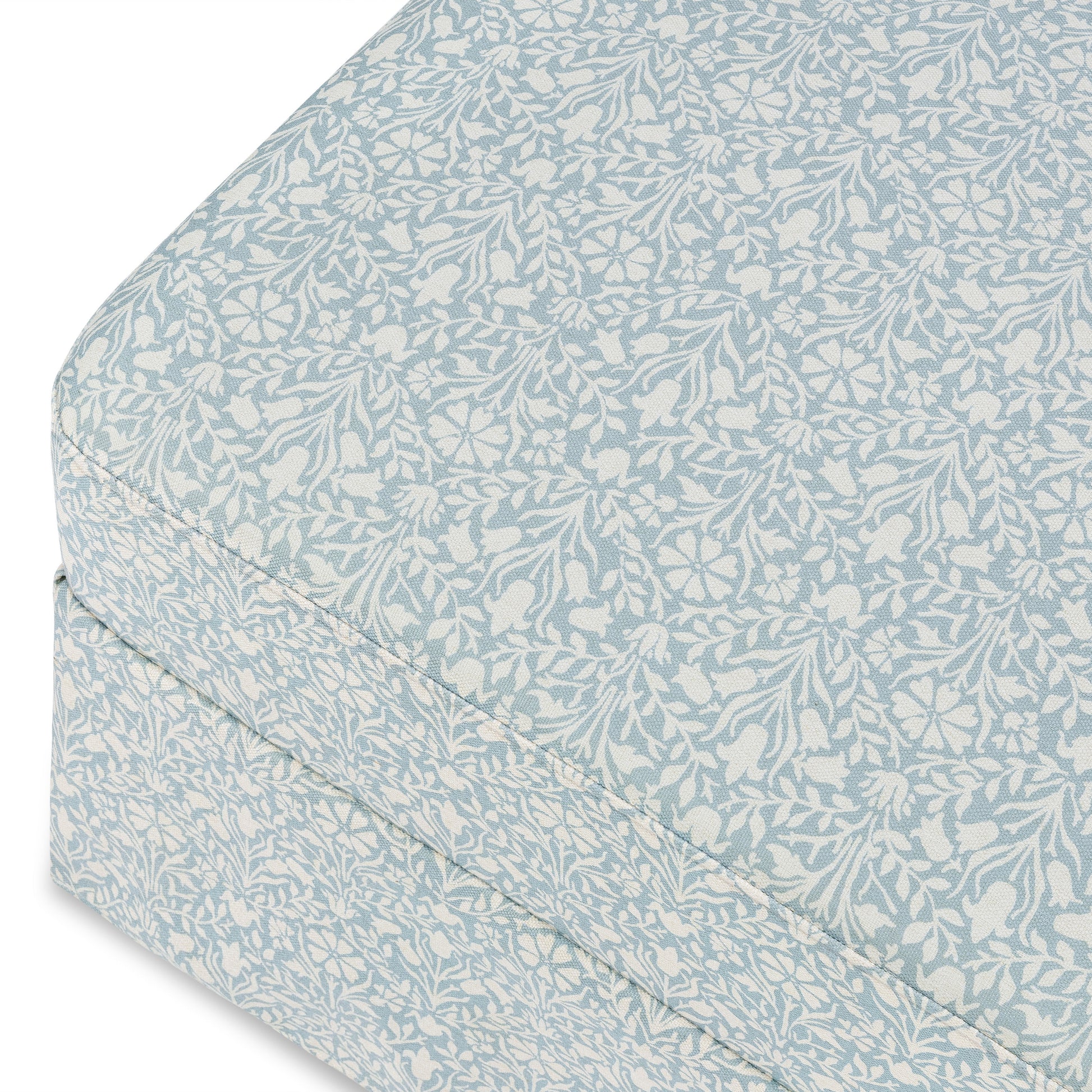 M21785BPB,Namesake,Morris & Co. x Namesake Crawford Gliding Ottoman in Bellflowers in Powdered Blue