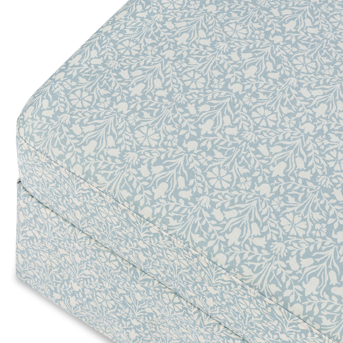 M21785BPB,Namesake,Morris & Co. x Namesake Crawford Gliding Ottoman in Bellflowers in Powdered Blue