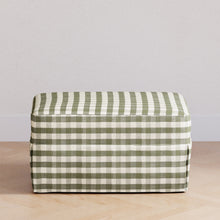M21785GGH,Namesake,Crawford Gliding Ottoman in Moss Green Gingham