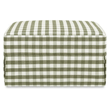 M21785GGH,Namesake,Crawford Gliding Ottoman in Moss Green Gingham