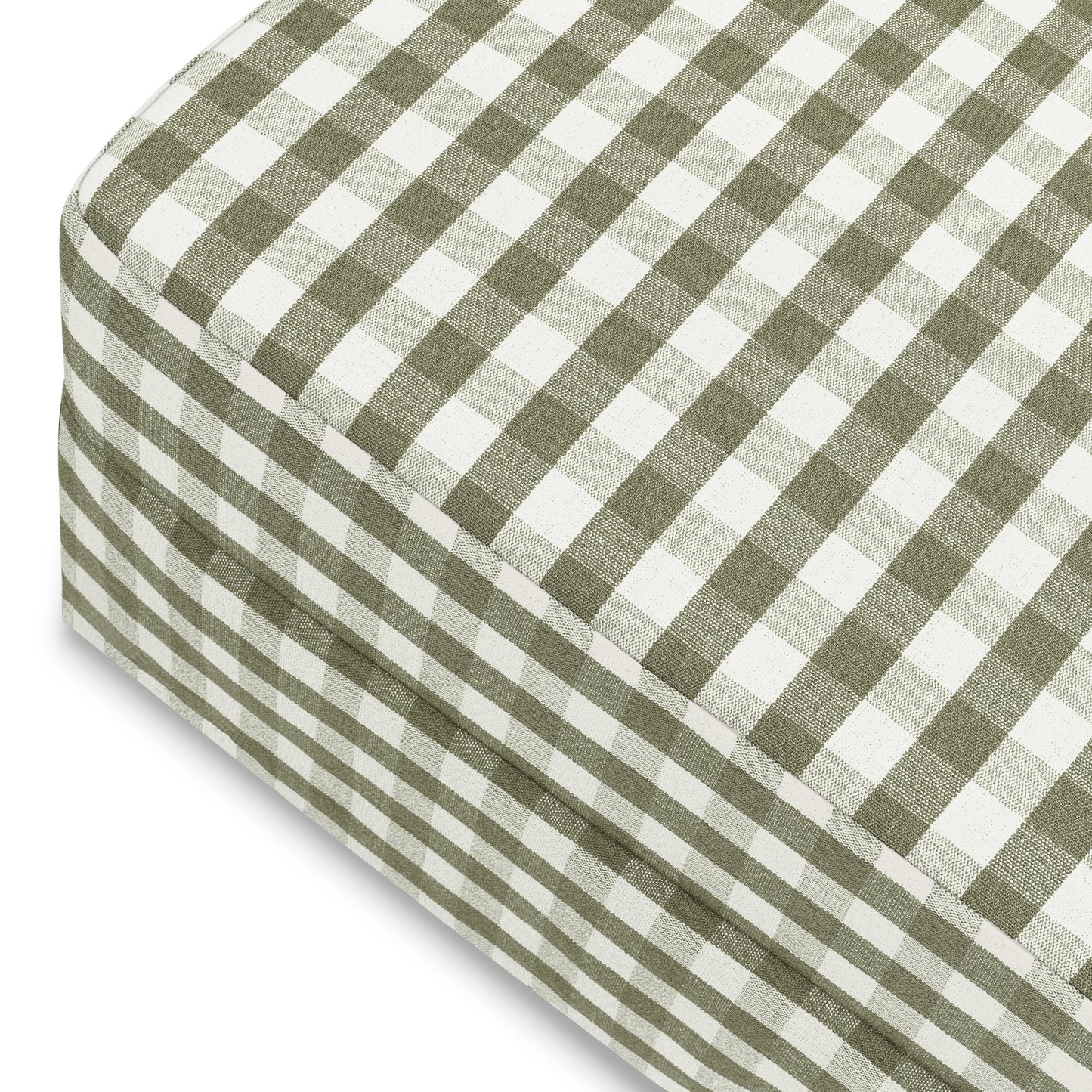 M21785GGH,Namesake,Crawford Gliding Ottoman in Moss Green Gingham