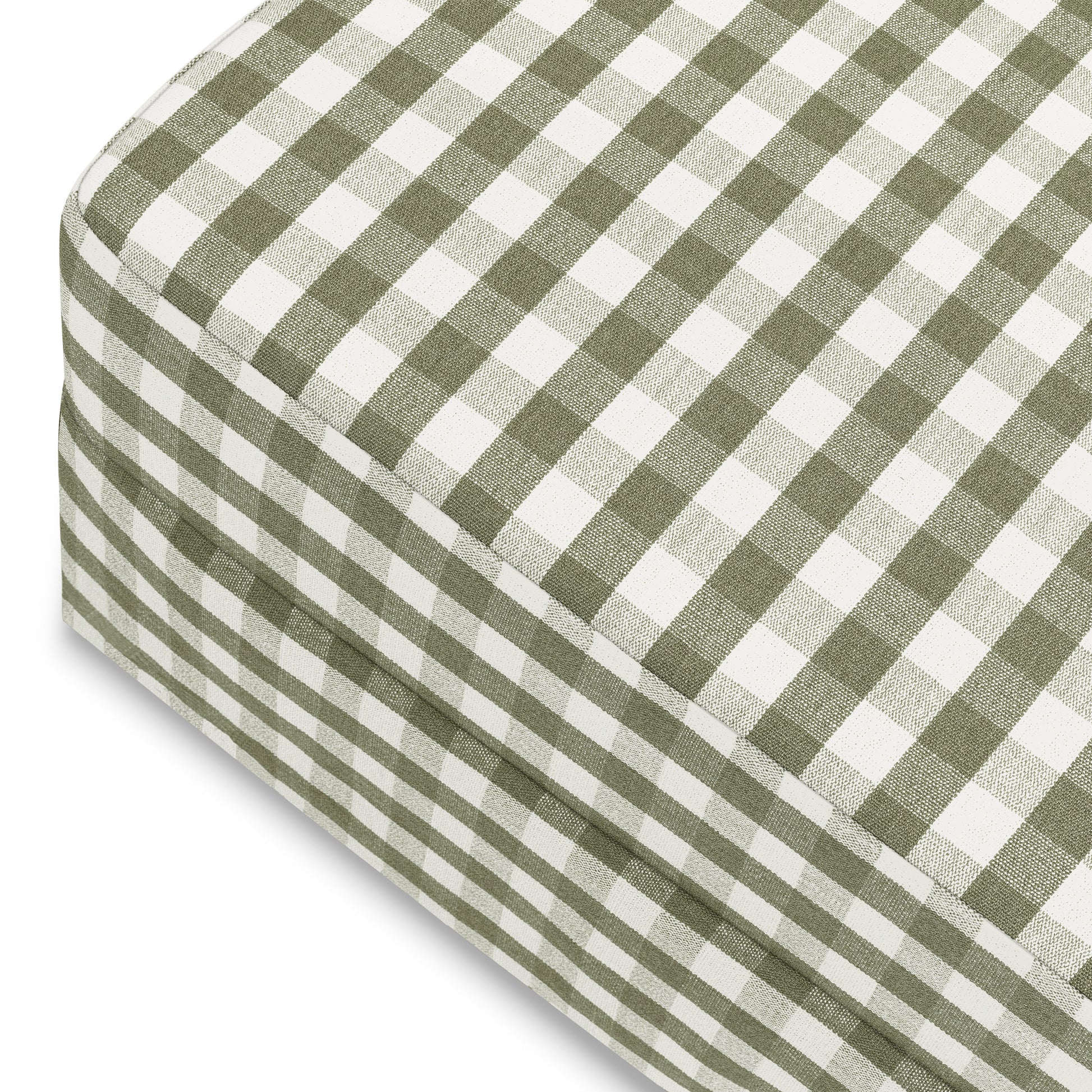 M21785GGH,Namesake,Crawford Gliding Ottoman in Moss Green Gingham