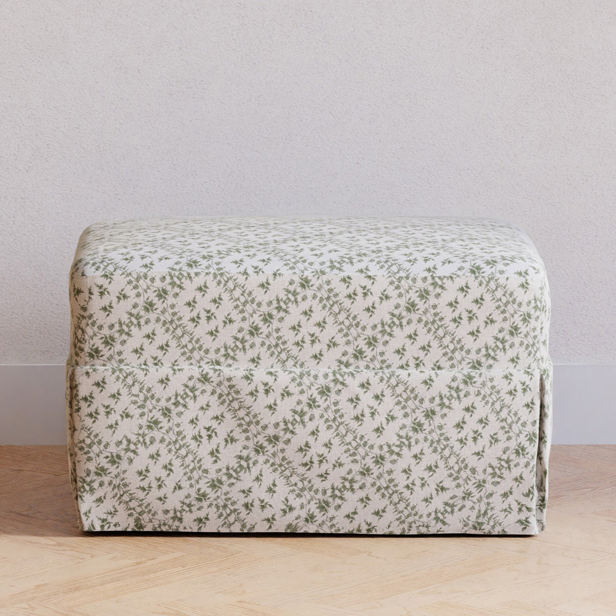 M21785GLT,Namesake,Sarah Flint x Namesake Crawford Gliding Ottoman in Green Lattice Performance Eco-Weave