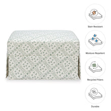 M21785GLT,Namesake,Sarah Flint x Namesake Crawford Gliding Ottoman in Green Lattice Performance Eco-Weave