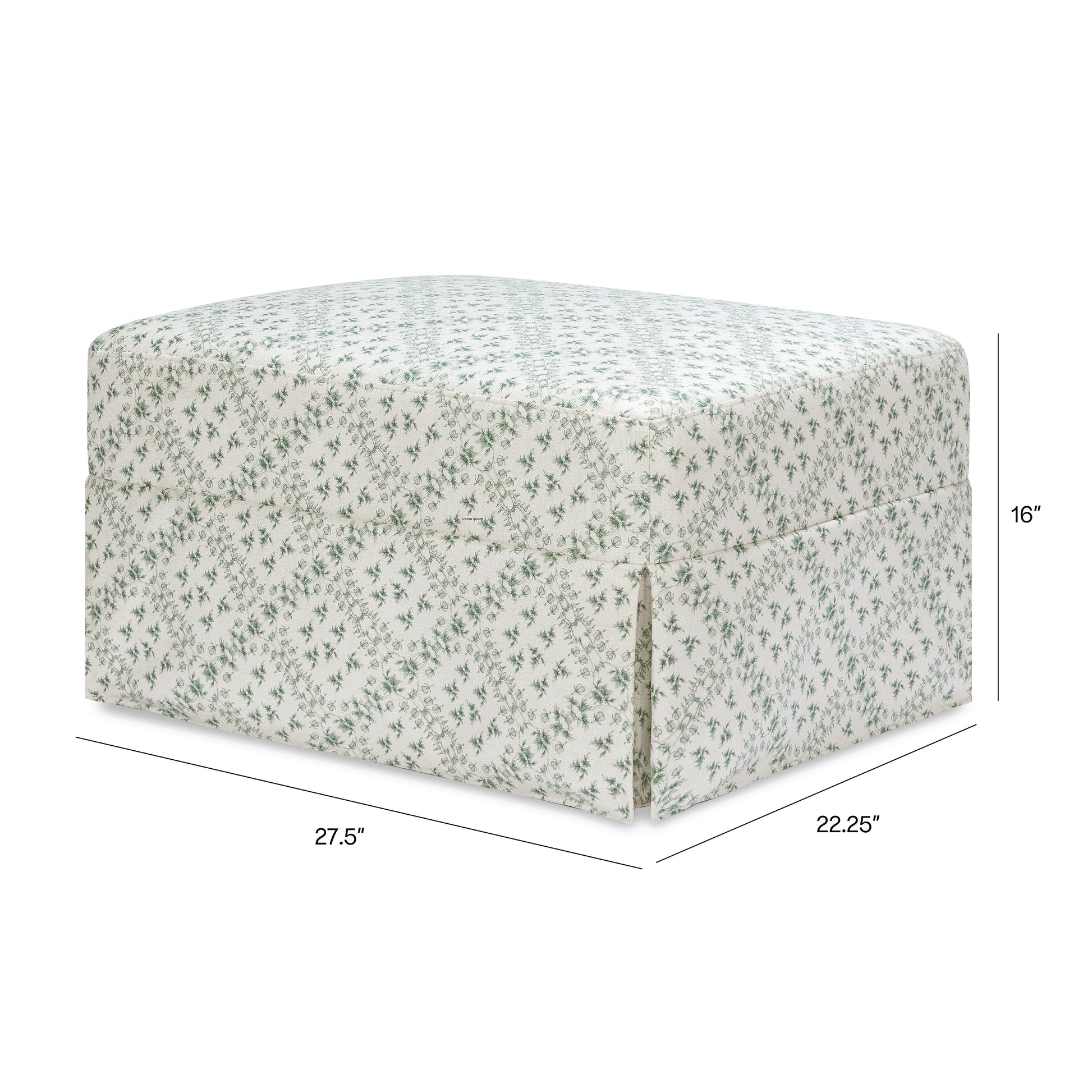 M21785GLT,Namesake,Sarah Flint x Namesake Crawford Gliding Ottoman in Green Lattice Performance Eco-Weave