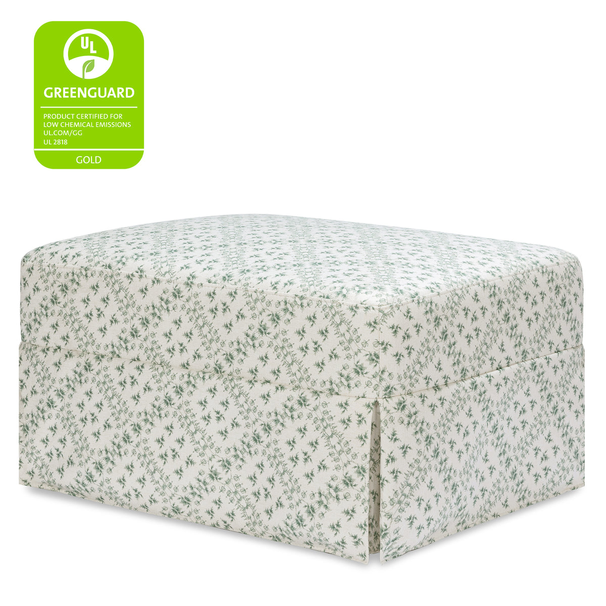 M21785GLT,Namesake,Sarah Flint x Namesake Crawford Gliding Ottoman in Green Lattice Performance Eco-Weave