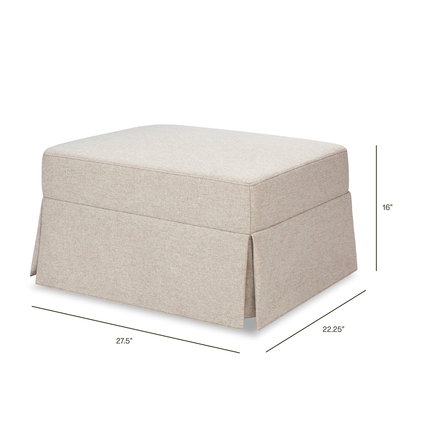 M21785PBEW,Namesake,Crawford Gliding Ottoman in Performance Beach Eco-Weave