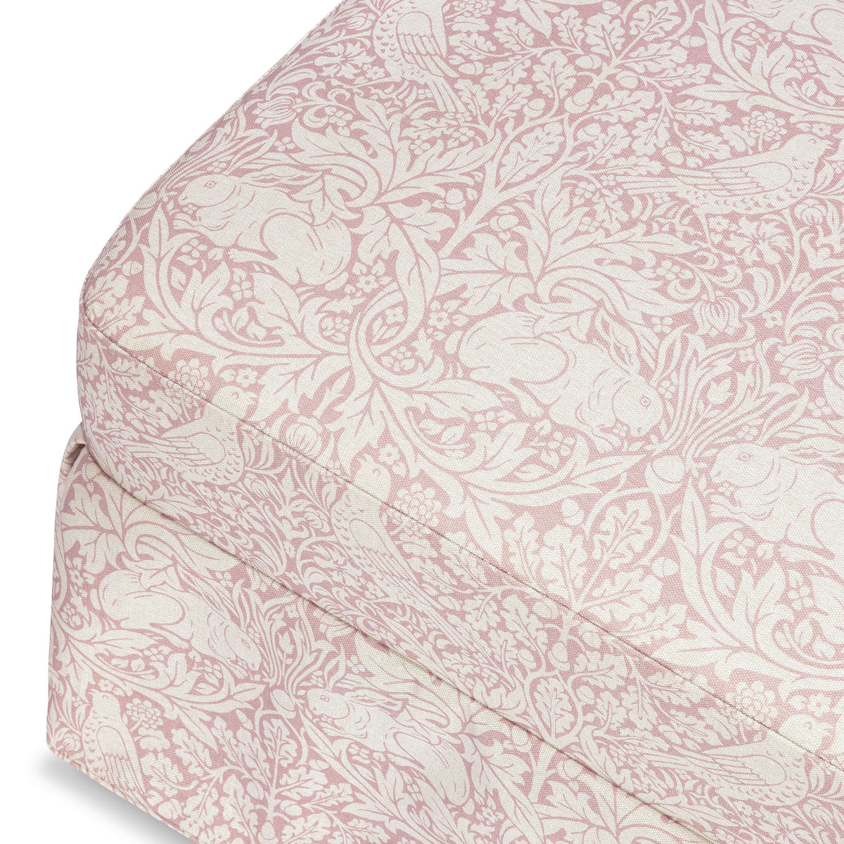 M21785PBRR,Namesake,Morris & Co. x Namesake Crawford Gliding Ottoman in Pure Brer Rabbit in Rose
